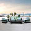 Outdoor Scandinavian Sofa Patio Sofa Coffee Table Set (Rain and Sun Proof)