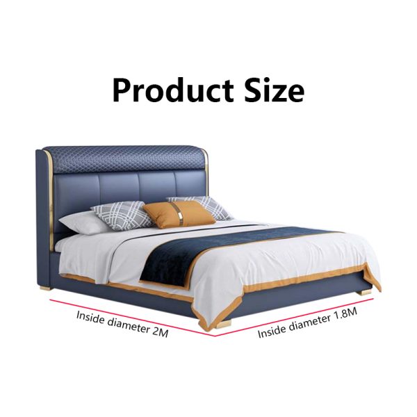 Modern Simple Head Cowhide Bed - Image 5