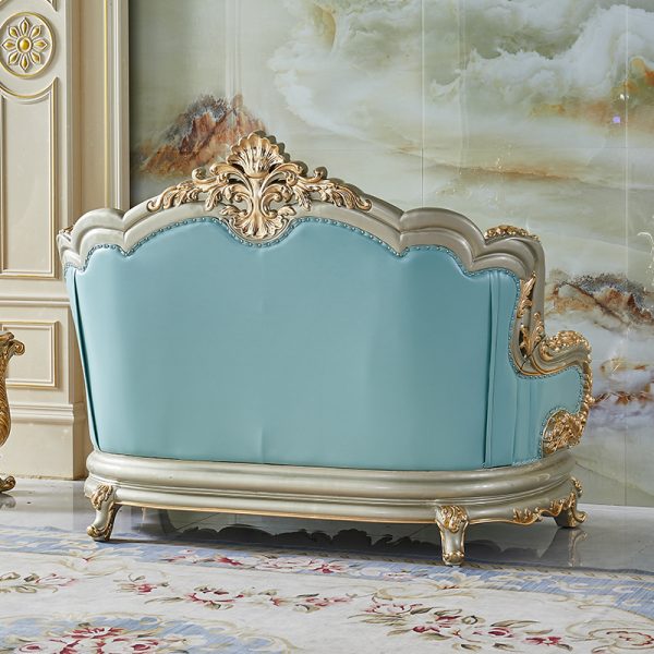 European Head Layer Yellow Cowhide Sofa 124 Combination - Image 4